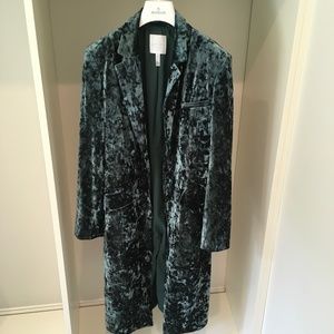 Leith Crushed Velvet Duster Coat